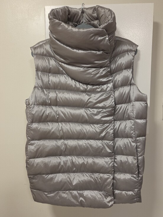 Lauren Ralph Lauren Jackets & Blazers - Lauren Ralph Lauren Down Puffer Vest Silver Grey Double Breasted Small